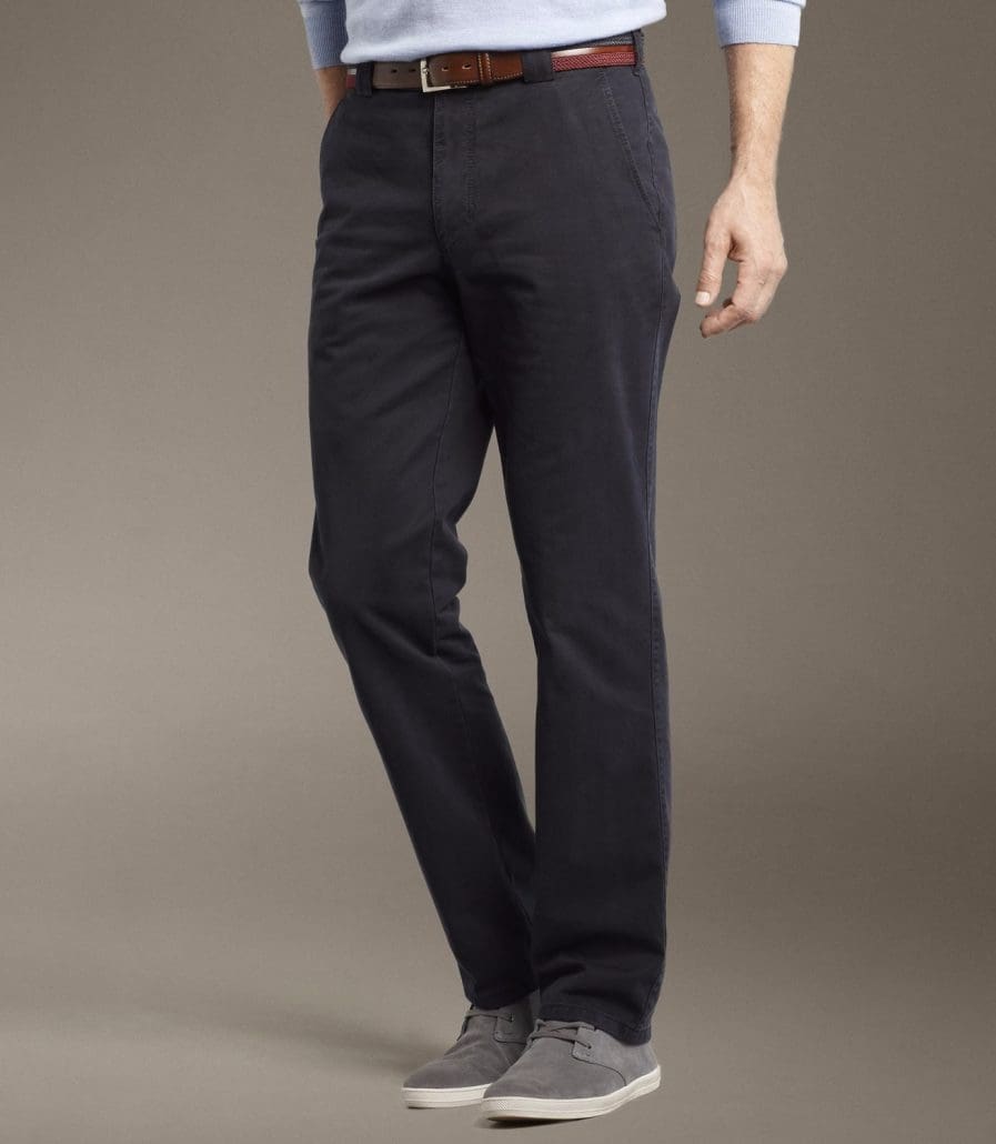 Meyer trousers Roma 316 navy cotton stretch trousers - Brooks Shops