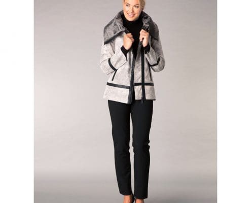 Yest Grey Multi Faux Sheepskin Jacket