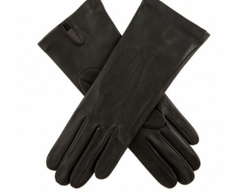 Dents Felicity Silk Lined Black Leather Gloves
