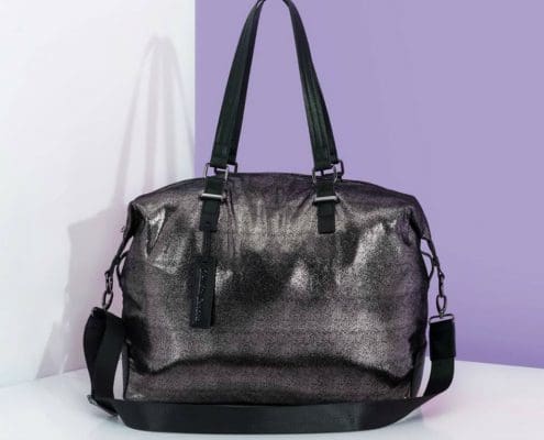 Claudia Canova Metallic Pewter Large Holdall Bag