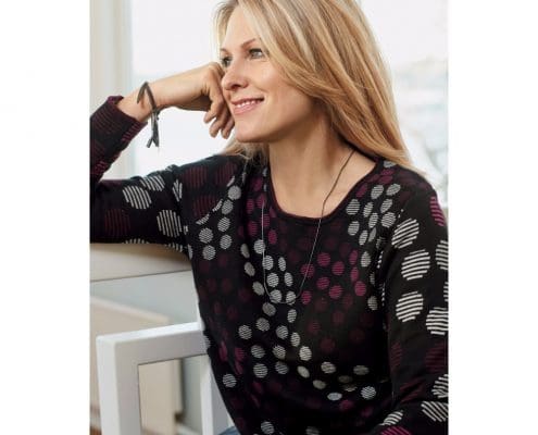 Signature Black Multi Circle Casual Top