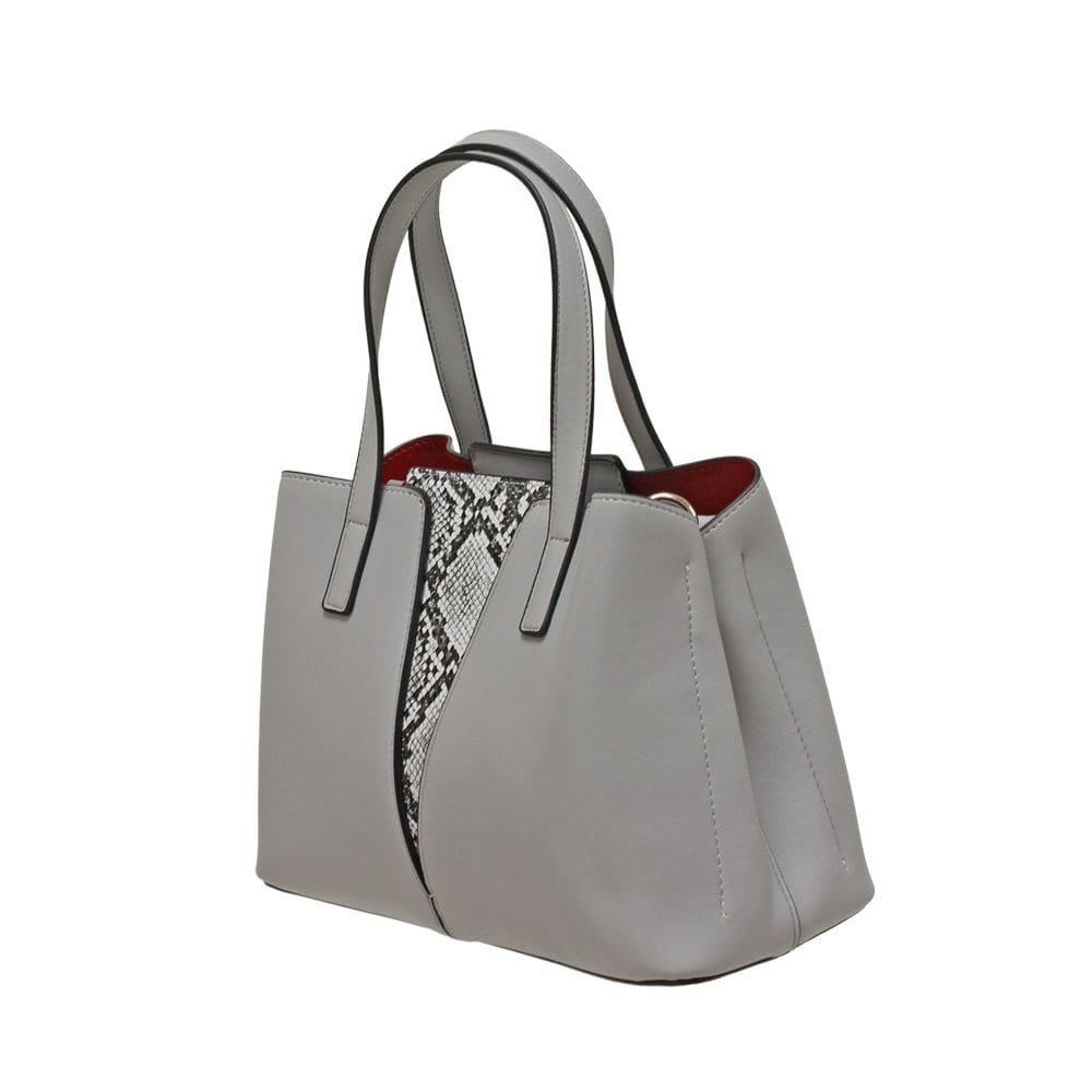 grey snake print bag