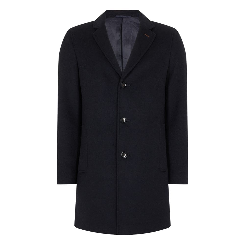 Remus Uomo Raeburn Navy Wool Coat - Brooks Shops