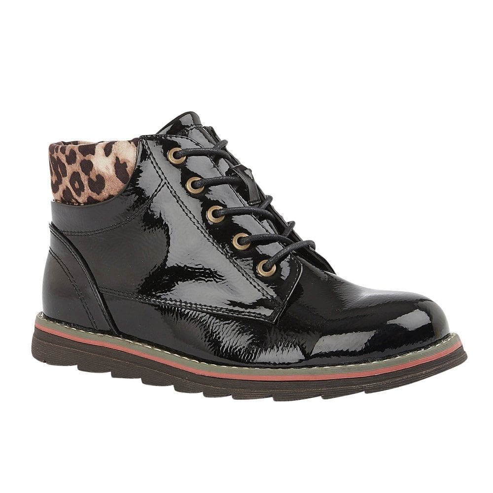 Lotus Naomi Black Patent Ankle Boots 