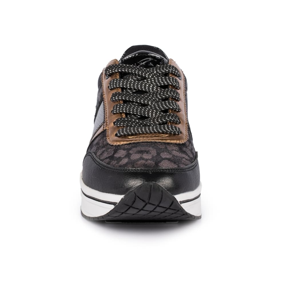 Lunar Sass Black Rose Gold Trainers 