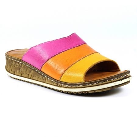 Lunar Palma Yellow Leather Mule Sandals