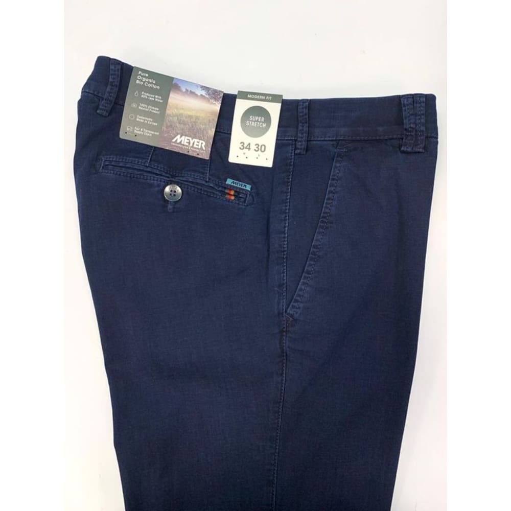 Meyer Rio Dark Denim Chino Trousers 