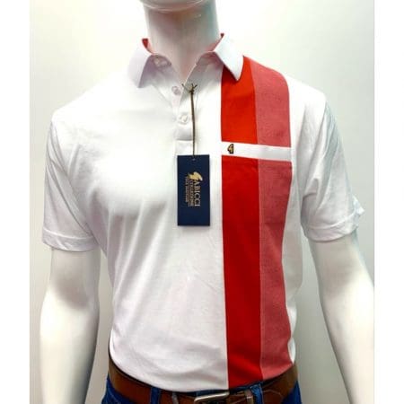 Gabicci White Red Stripe Sports Shirt