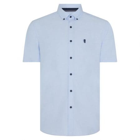 Remus Uomo Plain Blue Short Sleeve Shirt