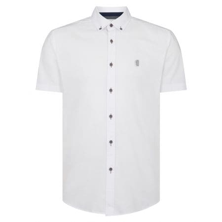 Remus Uomo Plain White Short Sleeve Shirt