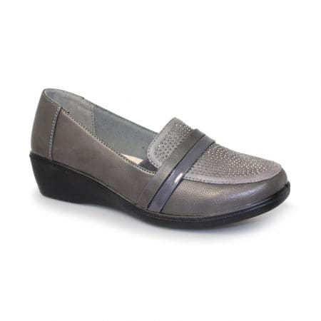 Lunar Esther Grey Wedge Comfort Shoes