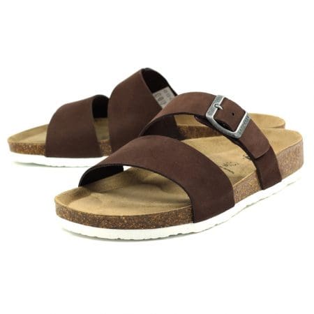 Lazy Dogz Bobby Brown Leather Mule Sandals