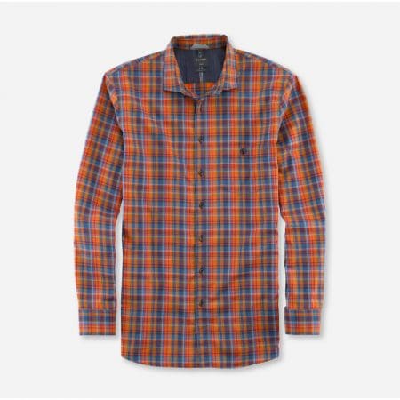 Olymp Casual Orange Check Shirt