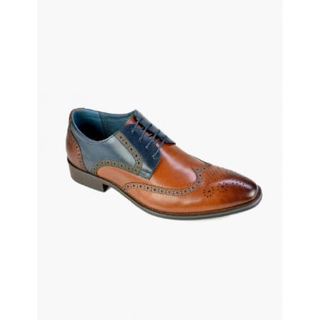 Azor Missori Tan and Blue Leather Shoes