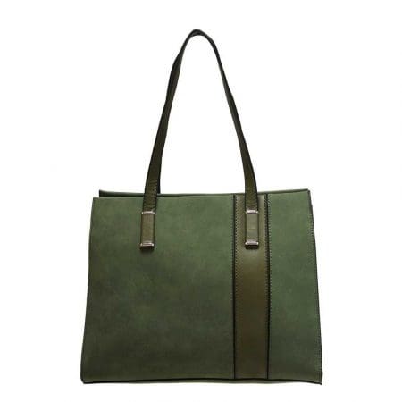 Envy Khaki Green Medium Structured Handbag