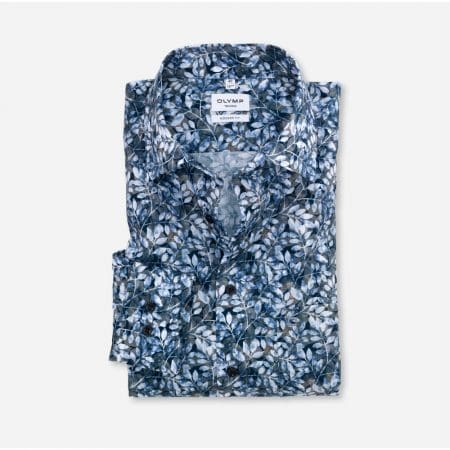 Olymp Tendenz Blue Leaf Shirt
