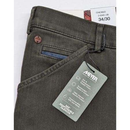 Meyer Chicago Green Chino Cotton Trousers