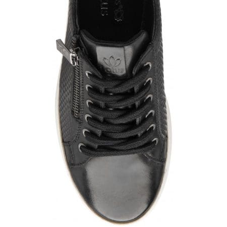 Lotus Stressless Stroud Black Leather Trainers