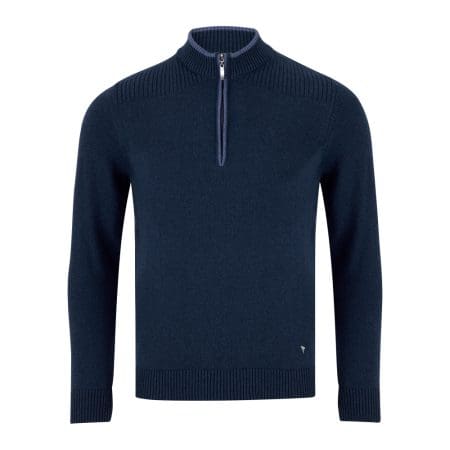 Drifter Blue Knit Half Zip Sweatshirt