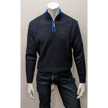 Gabicci Navy Half Zip Knit Sweatshirt