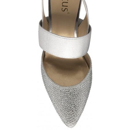 Lotus Joie Silver Diamante Heeled Dress Shoes