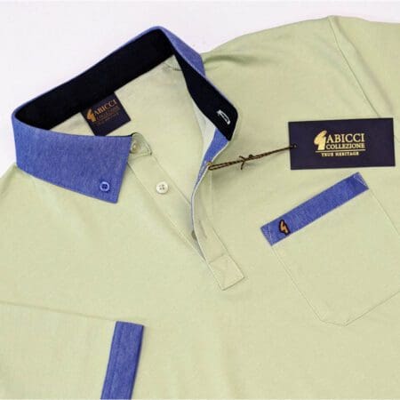 Gabicci Pistachio Green Stripe Pocket Sports Shirt