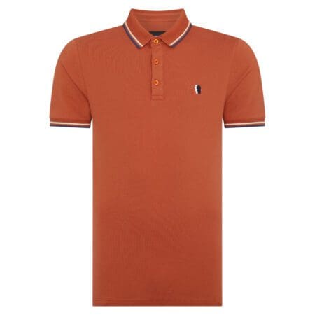 Remus Uomo Orange Stripe Trim Polo Shirt