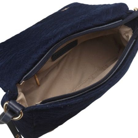Bulaggi Velvet Navy Blue Crossbody Bag