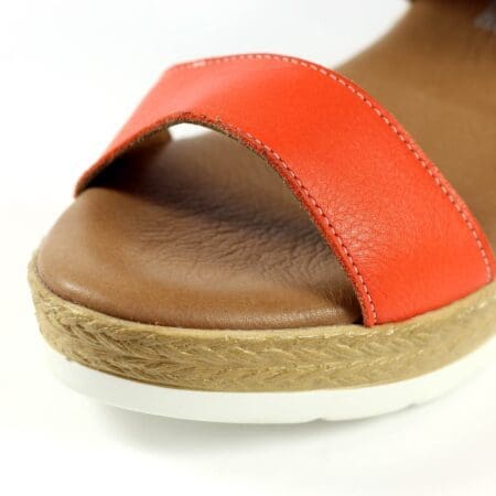 Lunar Hamburg Tan Orange Leather Wedge Sandals