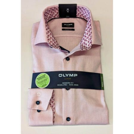 Olymp Luxor Pink Textured Shirt