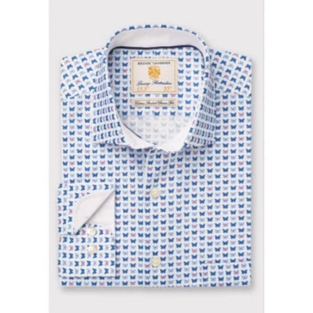 Brook Taverner White Butterfly Shirt