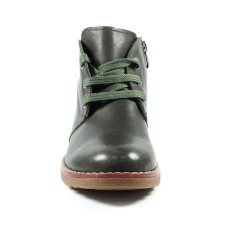 Lunar Claire Green Leather Ankle Boots