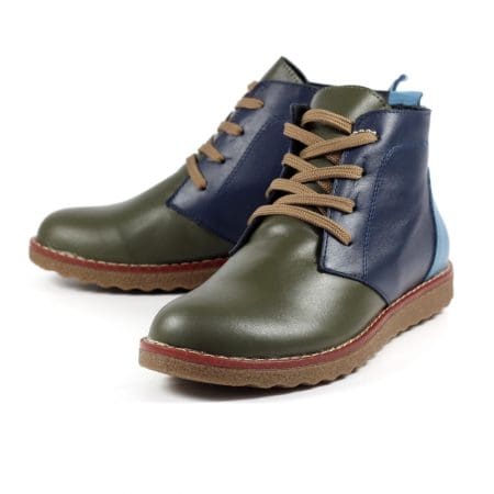 Lunar Nickee Green Multi Leather Ankle Boots