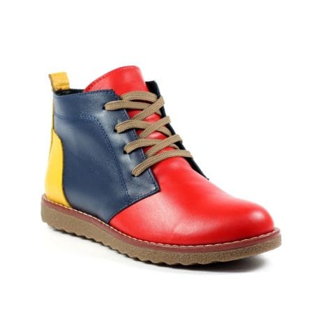 Lunar Nickee Red Multi Leather Ankle Boots