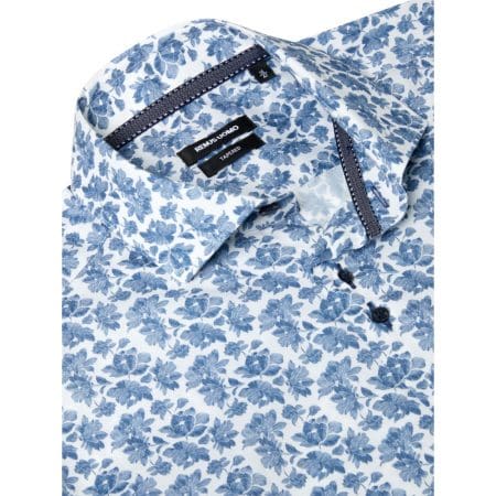 Remus Uomo Blue and White Floral Shirt