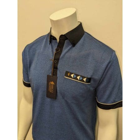 Gabicci Ocean Blue with Navy Trim Sports Shirt