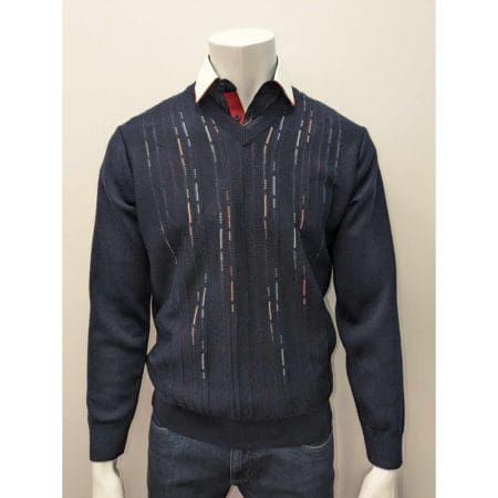 Gabicci Navy Stripe Patterned Knitted Jumper