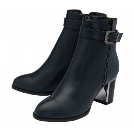 Lotus Cindy Navy Heeled Ankle Boots
