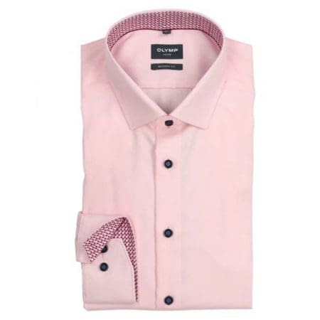 Olymp Luxor Plain Pink Shirt
