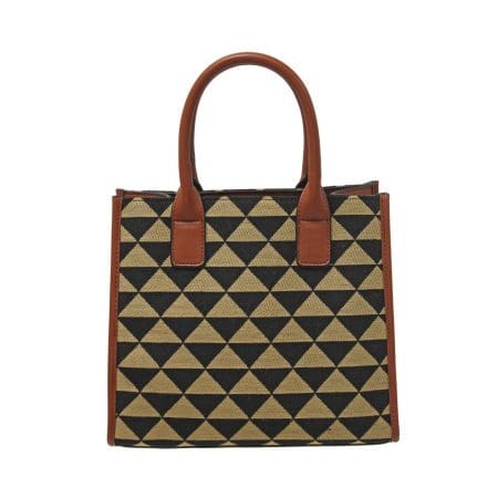 Envy Medium Tan Geometric Handbag