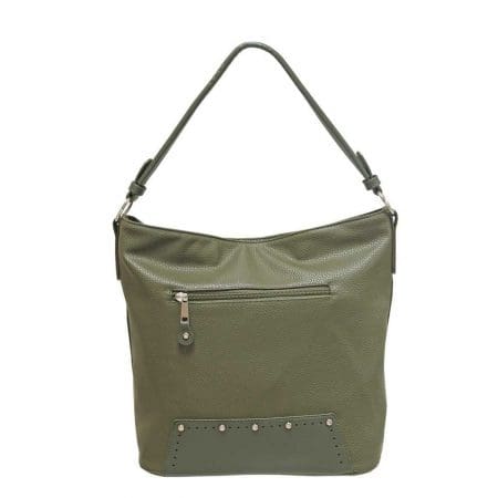 Envy Khaki Medium Studded Handbag