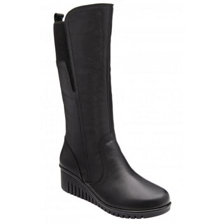 Lotus Fitzgerald Black Leather Mid Calf Boots