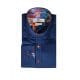 Claudio Lugli Navy Multi Coloured Trim Shirt