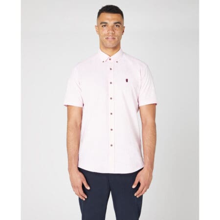 Remus Uomo Light Pink Oxford Short Sleeve Shirt