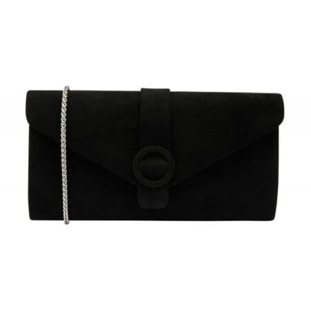 Lotus Clarinda Black Leather Suede Evening Bag