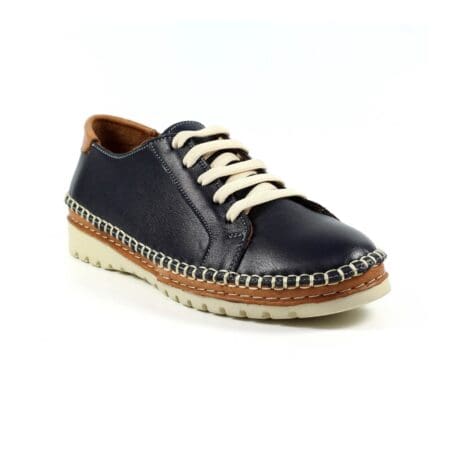 Lunar Flow Navy Leather Trainers
