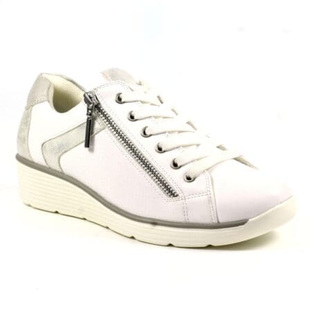 Lunar Lester White Wedge Trainers