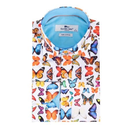 Claudio Lugli White Butterfly Shirt