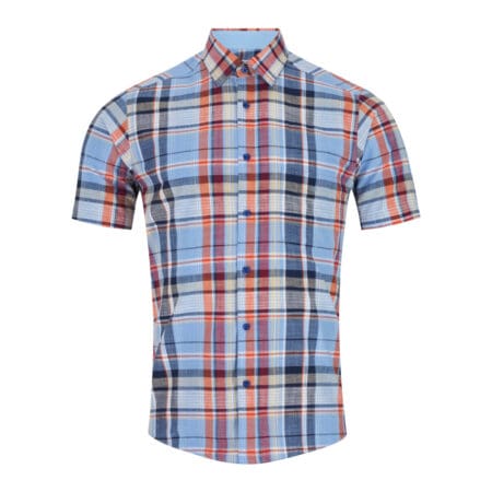 Drifter Red and Blue Check Short Sleeve Shirt