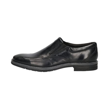 Bugatti Black Leather Slip On Shoes